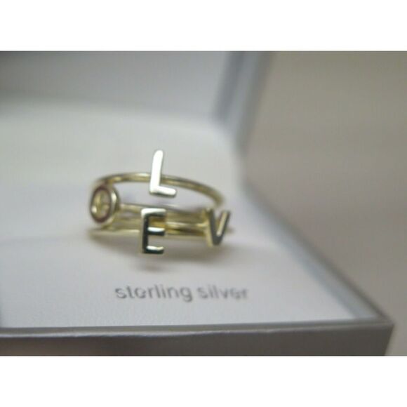 Vita Di Grazia Milano 925 Sterling Silver Sz 6 Gold Plated Love Stackable Rings - Picture 7 of 8